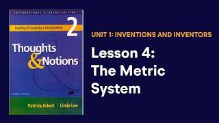 Thoughts and Notions Unit 1 Lesson 5 The Metric System