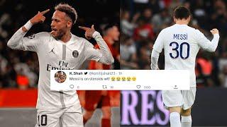 Messi Outclass long range goal  FANS CRAZY Reaction  Neymar Celebration  PSG vs Troyes