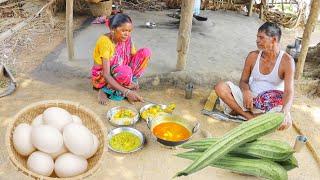 EGG CURRY with VEGETABLES cooking and eating by our santali tribe grandmaa