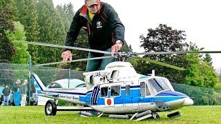 AMAZING  HUGE  BELL-412 RC SCALE MODEL TURBINE HELICOPTER  FANTASTIC FLIGHT DEMONSTRATION 