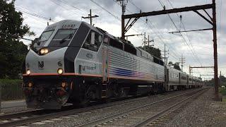 NJ Transit HD 60fps Morristown Line Evening Trains Around Convent Station 81015 Lots of Horn