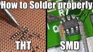 How to Solder properly  Through-hole THT & Surface-mount SMD