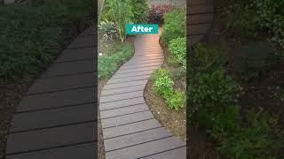 Curved Walkway Before vs After Using TuffBlock Deck Blocks  #deckbuilding #diy #landscaping