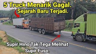 Bukit Kodok Terjadi Musibah Truck.Trailer Tak Sanggub Menarik Truk Gagal NanjakSejarah baru Terjadi