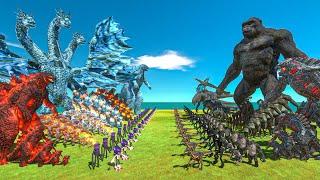 MECHAGODZILLA + King Kong vs King Ghidorah + THERMONUCLEAR Godzilla - Animal Revolt Battle Simulator