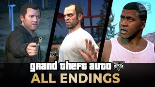 GTA 5 PS5 - All Endings Final Missions