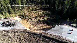 Large chunk of Wyomings Teton Pass road collapses unclear how quickly it can be rebuilt