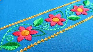 Hand Embroidery Phulkari Borderline Design Dress Design Border Design