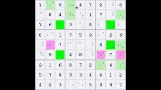 Sudoku Demonstration - Skyscraper Technique Example 05