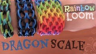 RAINBOW LOOM  Dragon Scale Cuff Bracelet - How To  SoCraftastic