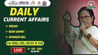 12th September 2024 Current Affairs  Daily Current Affairs Important Question for NDACDSAFCAT