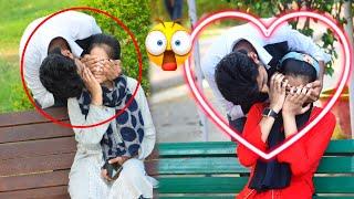 Closing Girls Eyes And 𝐊𝐢𝐬𝐬𝐢𝐧𝐠 Prank On Girls Romantic prank video  Onpublicprank Mr.Kewal