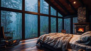 Sounds Rain and Thunder on Window  Natural Rain Sound Relax for Quick Sleep Goodbye Stress Study