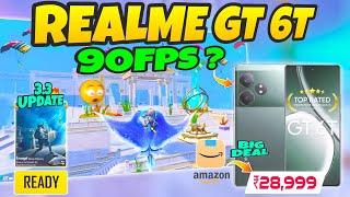 Realme GT 6T BGMI 90fps  Poseidon Mode 3.3  Test on Fps Meter