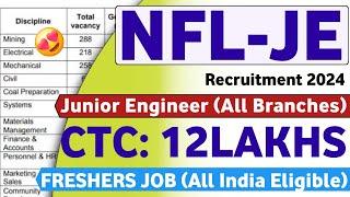 NFL Junior Engineer Recruitment 2024  Freshers  CTC 12LPA Job Vacancy 2024 Latest Psu jobs 2024