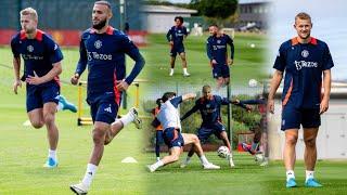 Scary De Ligt Mazraoui SHAKE Carrington training grounds in first Manchester United training ...