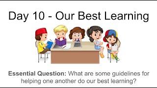 Day 10 Our Best Learning Reading Workshop – First 20 Days Grade 4