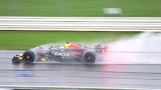 Max Verstappen testing the new Red Bull RB20 at Silverstone