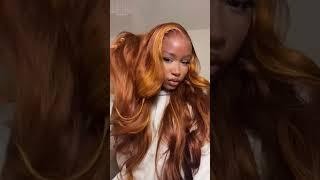 Highlight fall season（#4）lace wig install  Shiny color  Effortless slay