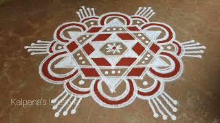 Thai madham special2 kollam Easy rangoli pandaga design muggulu04