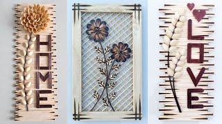 3 Amazing Wall Hanging Home Decor Craft Ideas  Wall Hanging With Waste Wooden Spoon Pista Shells