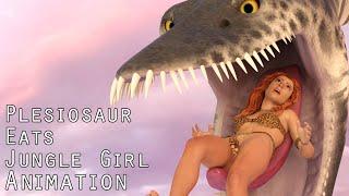 Plesiosaur Eats Jungle Girl