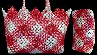 2 Roll Plastic wire 4×4  Diamond design cross cut koodai making  Basket Weaving Crosscut Koodai