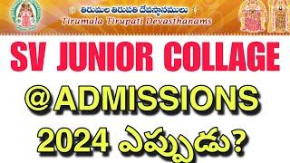 SV JUNIOR CLG Free Inter @Admissions Update 2024  intermediate free education Update 2024