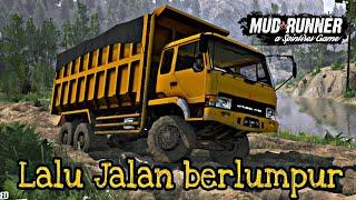 Truck Mitsubishi Fuso  Lalu jalan berlumpur  Spintire Mudrunner