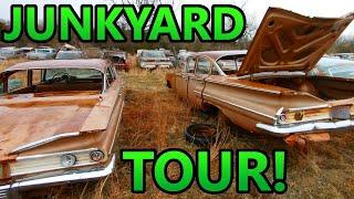 OVER 500+ CLASSIC CARS  Classic Car Salvage Yard Old Car Junkyard Tour