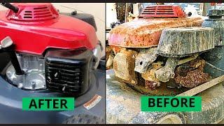 Restoration Old Engine Lawn Mower   Honda Hru196 Engine Restoration #reparing_show