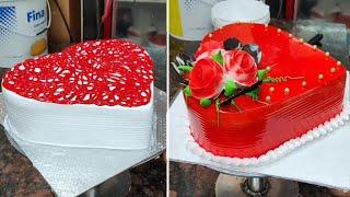 Heart Shape Cake Amazing Design Idea  Simple And Easy Cake Tutorial  Cake Marking video