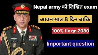 Nepal Army Model Question 2080  Nepal Army Important Model Question 2080  Nepal Army