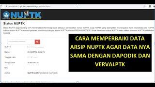 cara perbaiki data arsip NUPTK