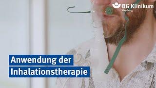 Anwendung der Inhalationstherapie  BG Klinikum Hamburg