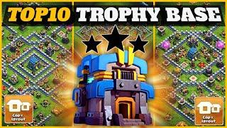 TOP 10 BEST TH12 TROPHY BASE WITH REPLAY  TH12 TROPHY PUSHING BASE WITH LINK  TH12 ANTI 3 STAR