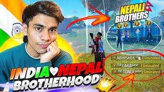 IndiaNepal Brotherhood3 Nepali V-Badge Youtubers Give Me BooyahIn Top 1 Lobby