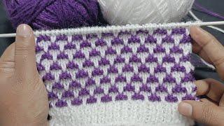 Two colour mein cardigan jacket aur baby sweater ke liye shandar design by tanju knitting