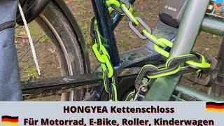 HONGYEA Kettenschloss Fahrrad ABS-Gehäuse 95CM Fahrradschloss 3 Schlüssel Motorrad E-Bike Roller