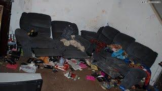 Graphic video 3 children abandoned in filthy house