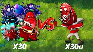 PVZ 1 Fusion Challenge 300 Plants Fusion VS 300 Football Nut Zombie - Who Will Win?