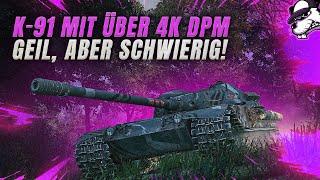 K-91 mit über 4k DPM Geil aber schwierig World of Tanks - Gameplay - Deutsch