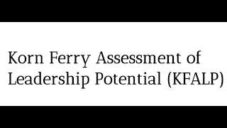 KFALP KornFerry Assessment of Leadership Potential
