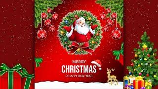 Christmas Poster Design in Adobe Photoshop  Adobe Photoshop Tutorial  Design With Frankee