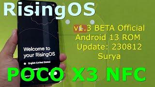 RisingOS 1.3 BETA Official for Poco X3 Android 13 ROM Update 230812