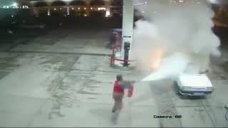 Car Explodes at Gas Station After Driver Lights Cigarette - #failsvideo l