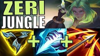 1v9 ZERI JUNGLE - SEASON 12 Fastest League of legends  best jg clear lol