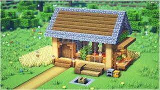 ️Minecraft  How To Build a Survival Glass Wooden House - 마인크래프트 건축  야생 유리 나무 집 만들기