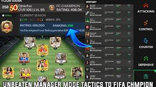 BEST CUSTOM UNBEATEN MANAGER MODE TACTICS & FORMATION GUIDE TO FIFA CHAMPION  FC MOBILE