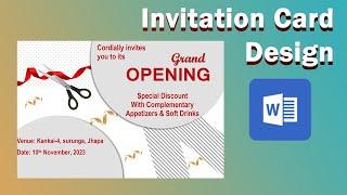 Invitation Card Design  in MS Word  Grand Opening Invitation card design in MS word